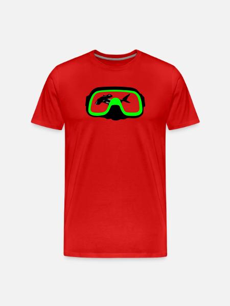 Lunettes de plongée - T-shirt bio Premium Homme - rouge