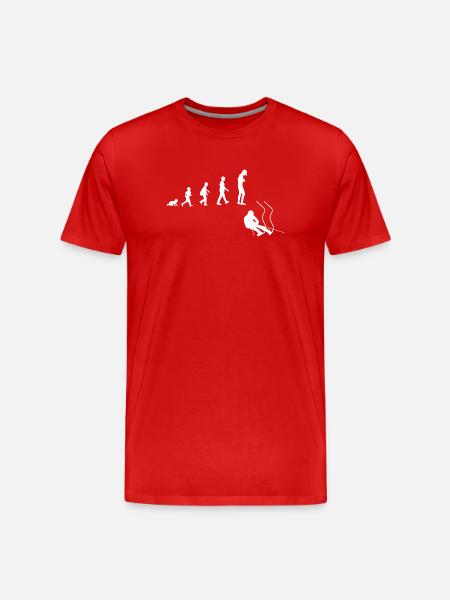 Évolution de bébé à skieur alpin - T-shirt bio Premium Homme - rouge