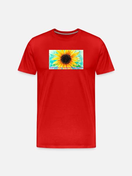 Sonnenblume Farbrausch Kunst - Männer Premium Bio T-Shirt - Rot