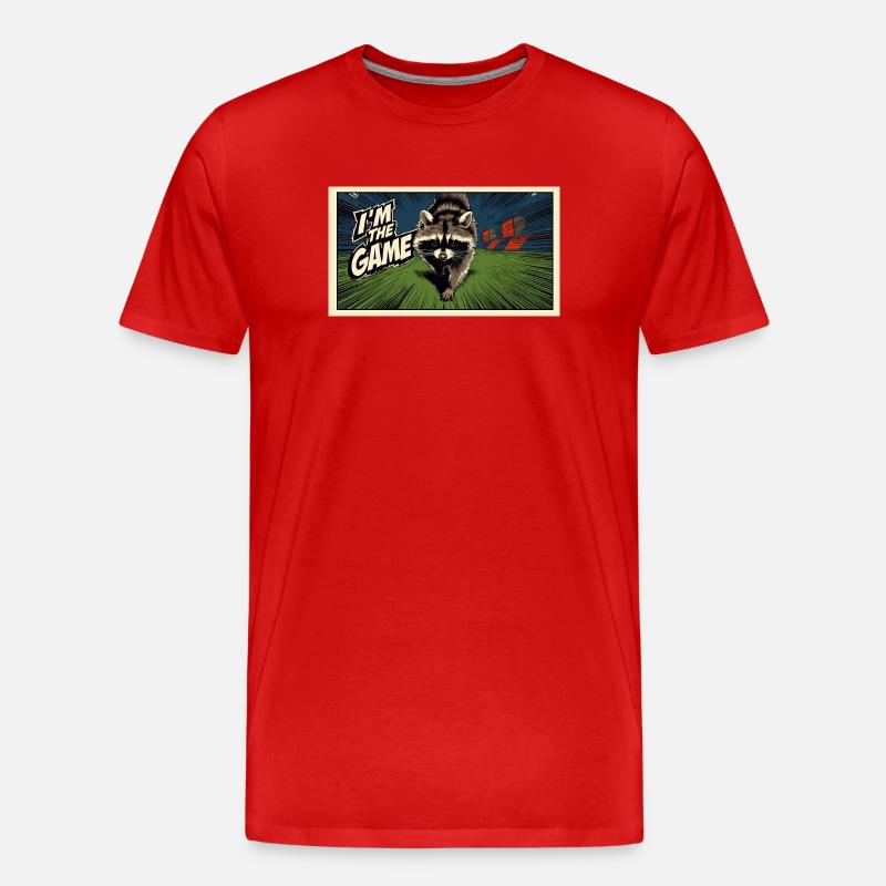 Ich bin das Game Waschbär - Männer Premium Bio T-Shirt - Rot