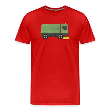 Street sweeper truck - Men's Premium Organic T-Shirt - red - Front - Damien (186cm)