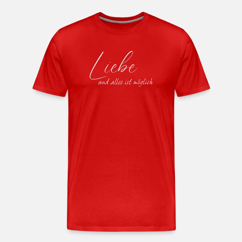 Love and everything is possible - Men's Premium Organic T-Shirt - red