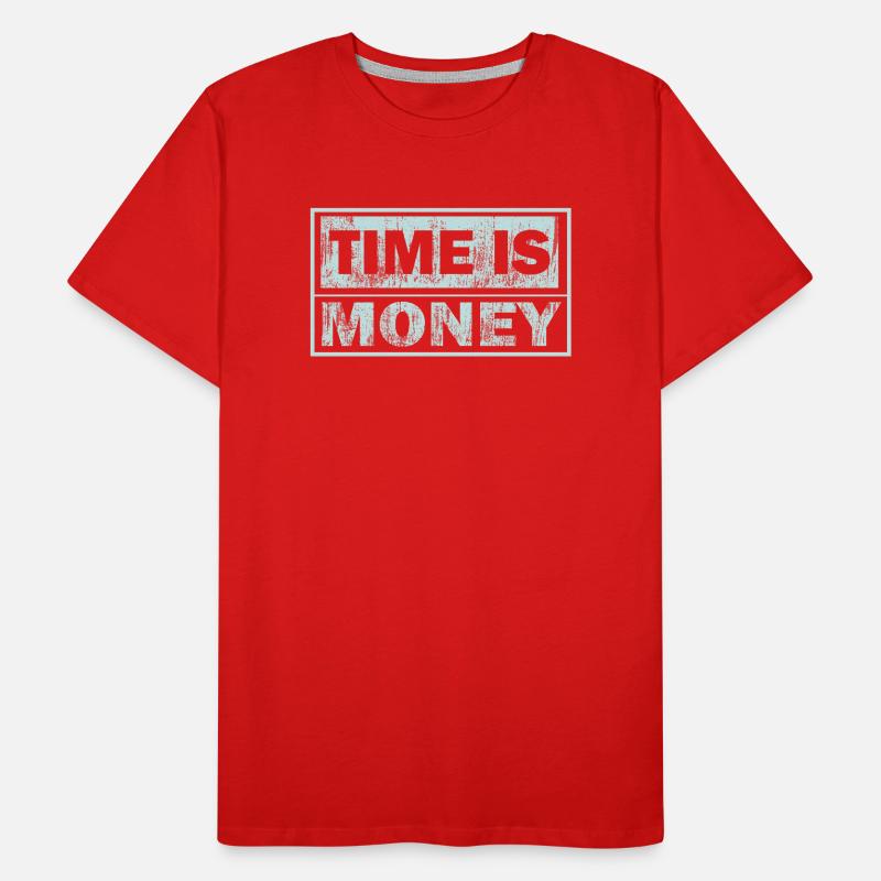 Le temps, c’est de l’argent – texte bloc en difficulté T-shirt bio Premium Homme