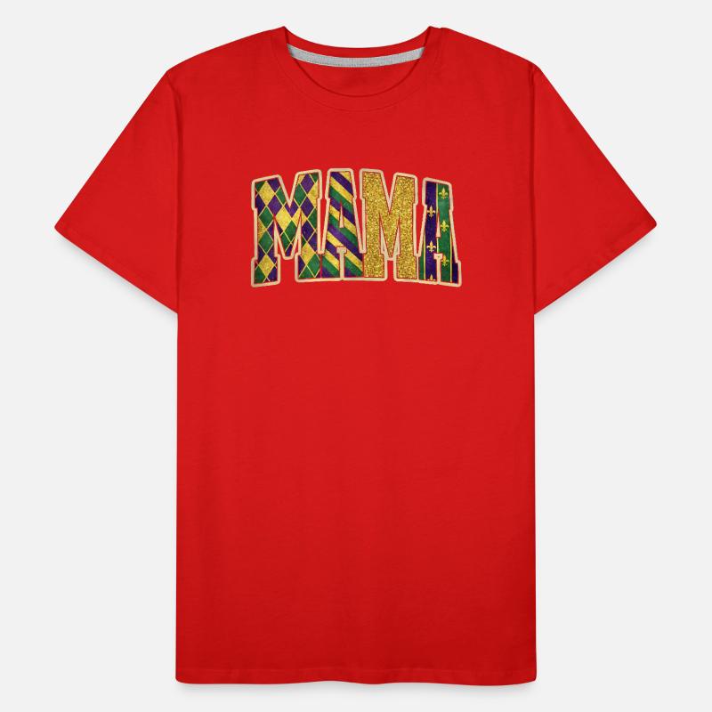 MAMA Mardi Gras Glitzerbuchstaben Männer Premium Bio T-Shirt