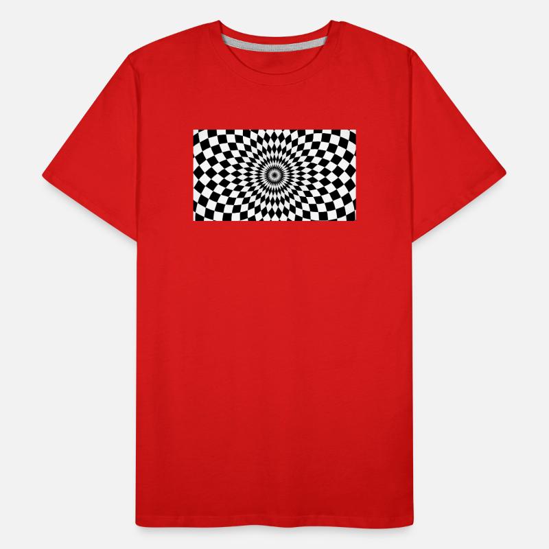 Optische Vortex-Checker-Illusion Männer Premium Bio T-Shirt