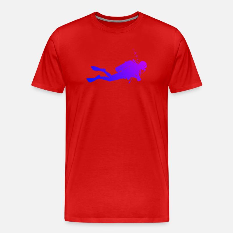 tauchen Power Diving Design - Männer Premium Bio T-Shirt - Rot