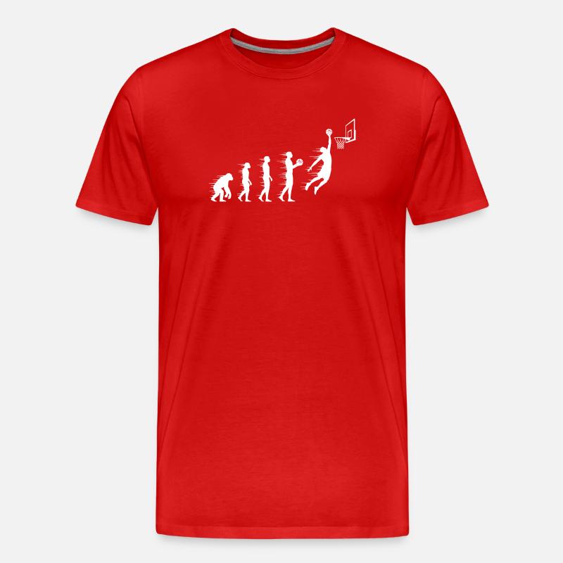Évolution du saut au basket - T-shirt bio Premium Homme - rouge