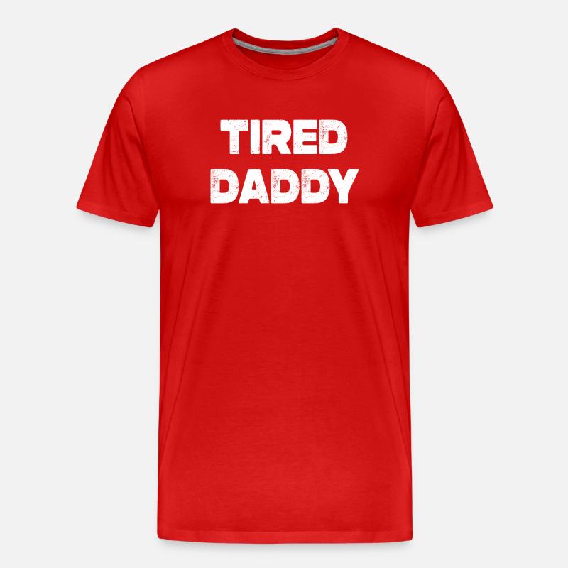 Tired Daddy - Men's Premium Organic T-Shirt - red