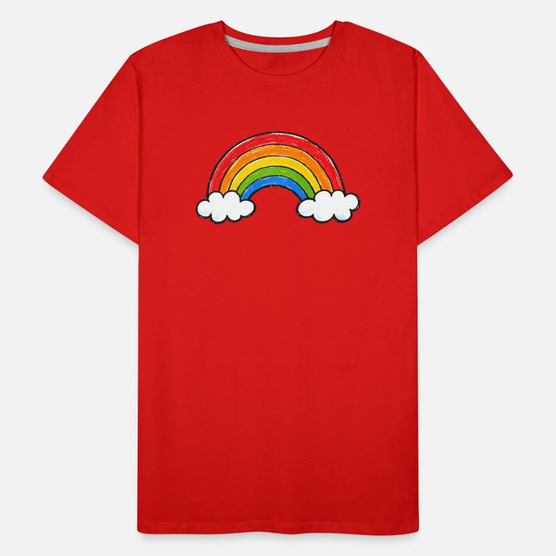 Hand Drawn Rainbow Men's Premium Organic T-Shirt