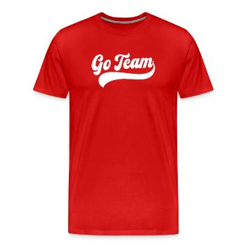 Go Team - Men's Premium Organic T-Shirt - red - Front - Damien (186cm)