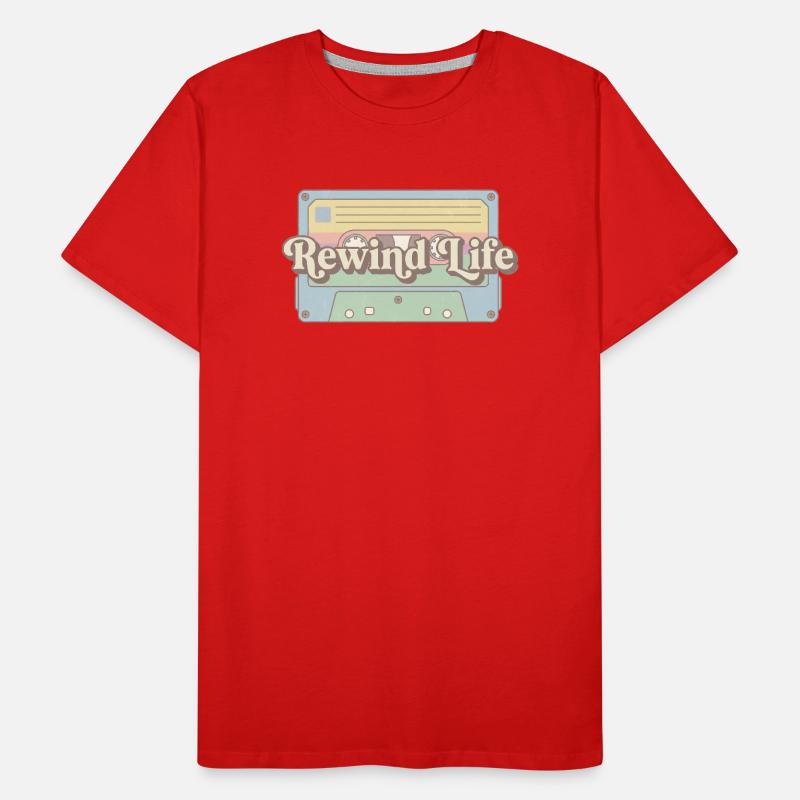 Rewind Life Retro Kassette Männer Premium Bio T-Shirt