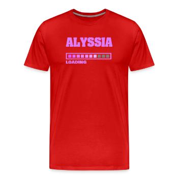 Geburt Alyssia - Männer Premium Bio T-Shirt - Rot - Vorne - Damien (186cm)