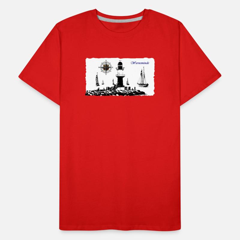 Warnemünde Leuchtturm Kompass Edition Männer Premium Bio T-Shirt