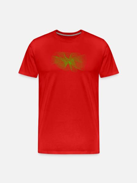 Green Abstract Fabric Pattern - Men's Premium Organic T-Shirt - red
