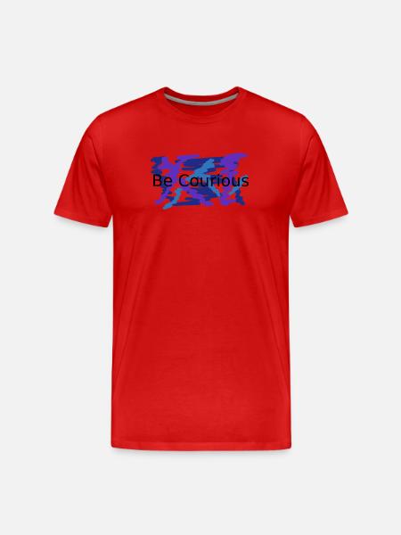 Blau-Lila Farbskizze Abstrakt - Männer Premium Bio T-Shirt - Rot