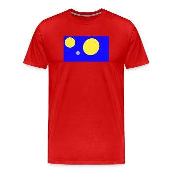 Géométrie bleue : Cercles - T-shirt bio Premium Homme - rouge - Devant - Damien (186cm)