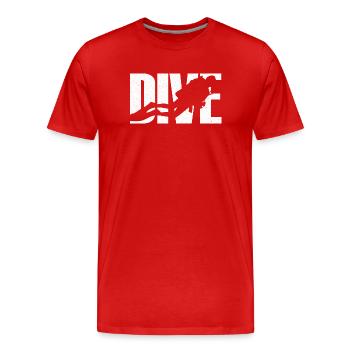 Tauchen Taucher - Männer Premium Bio T-Shirt - Rot - Vorne - Damien (186cm)