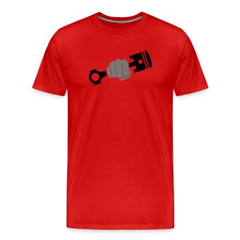 Poing maintient piston moteur - T-shirt bio Premium Homme - rouge - Devant - Damien (186cm)