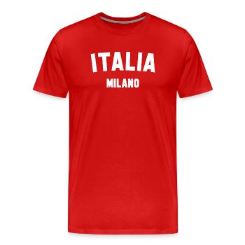 ITALIA MILANO Italien Mailand - Männer Premium Bio T-Shirt - Rot - Vorne - Damien (186cm)
