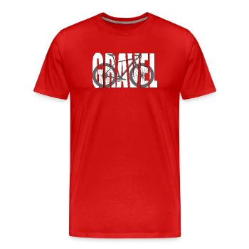 Vélo de gravier - T-shirt bio Premium Homme - rouge - Devant - Damien (186cm)