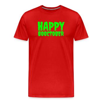 Kürbis Halloween Wahnsinn - Männer Premium Bio T-Shirt - Rot - Vorne - Damien (186cm)