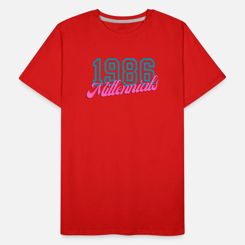 1986 Millennials Retro Numeric Design Men's Premium Organic T-Shirt