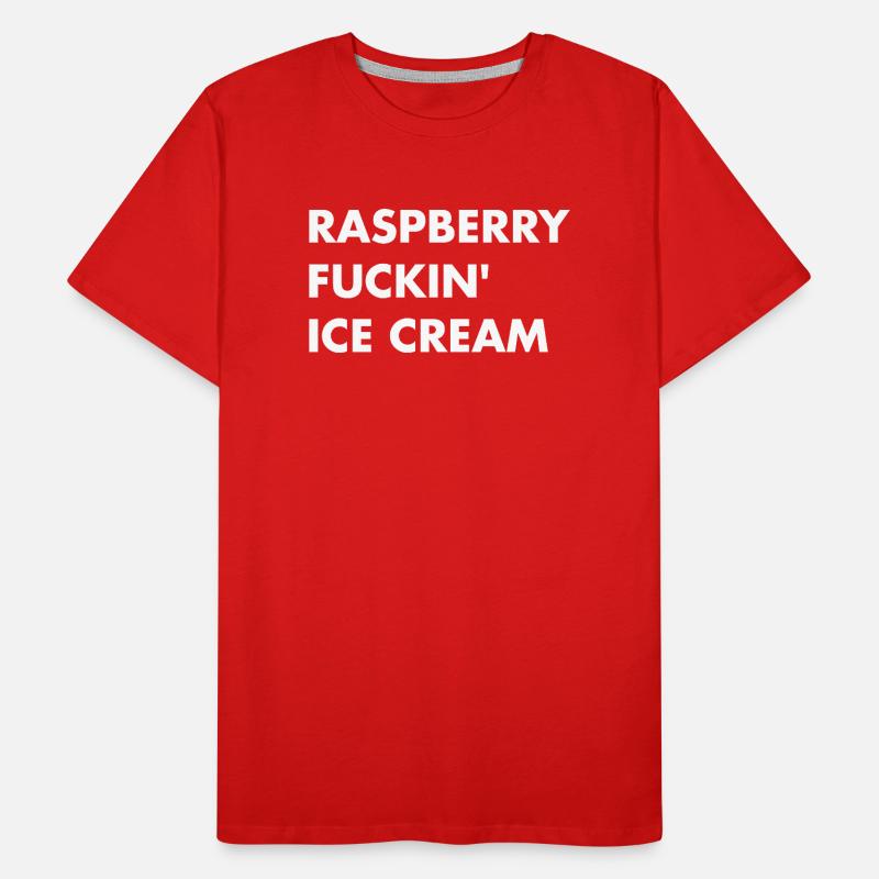 Raspberry Cream - white lettering Men's Premium Organic T-Shirt