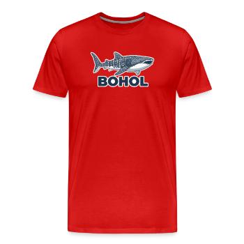 Bohol Baleine Requin Motif - T-shirt bio Premium Homme - rouge - Devant - Damien (186cm)