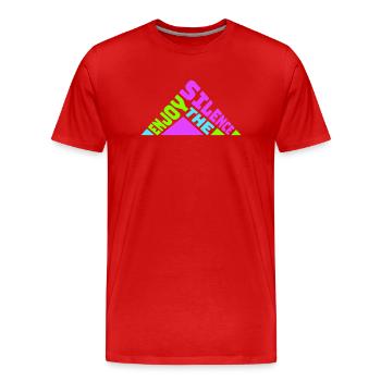 Profitez du silence Dire calme Silence Introverti - T-shirt bio Premium Homme - rouge - Devant - Damien (186cm)