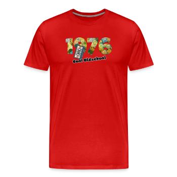 1976 Jahrgang Retro Vintage – Kassette – Cool Olds - Männer Premium Bio T-Shirt - Rot - Vorne - Damien (186cm)