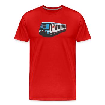 Métro de Paris MP89 - T-shirt bio Premium Homme - rouge - Devant - Damien (186cm)