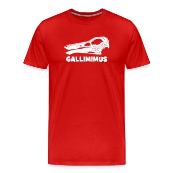 Fossile de crâne de Gallimimus - T-shirt bio Premium Homme - rouge - Devant - Damien (186cm)