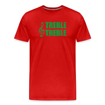 Diskant-Höhen - Männer Premium Bio T-Shirt - Rot - Vorne - Damien (186cm)