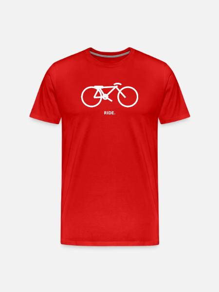 MONTE. – Conception minimale de vélo - T-shirt bio Premium Homme - rouge