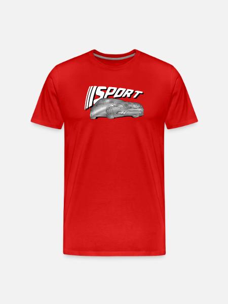 Glänzendes Sportauto Print - Männer Premium Bio T-Shirt - Rot