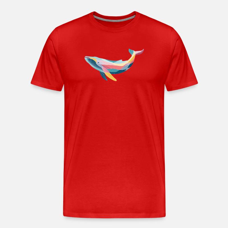 Wal, Meerestier - Männer Premium Bio T-Shirt - Rot