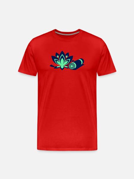 Yogamatte Lotusblume Kompakt - Männer Premium Bio T-Shirt - Rot