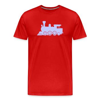 Silhouette de locomotive à vapeur Conception de train ancien - T-shirt bio Premium Homme - rouge - Devant - Damien (186cm)