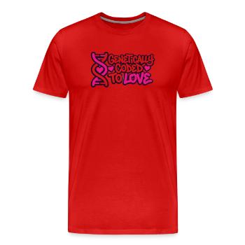 DNA Liebe Graffiti Logo - Männer Premium Bio T-Shirt - Rot - Vorne - Damien (186cm)