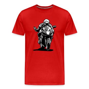 Motorrad rennen - Männer Premium Bio T-Shirt - Rot - Vorne - Damien (186cm)
