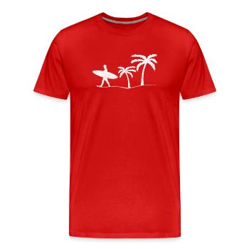 Surfer Surfen - Männer Premium Bio T-Shirt - Rot - Vorne - Damien (186cm)