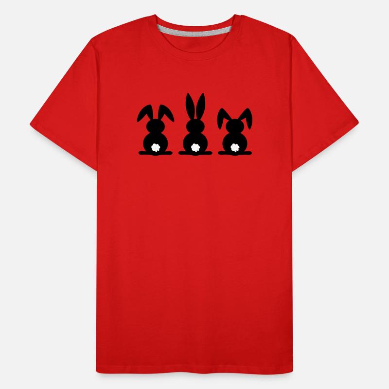 Kaninchen-Silhouette. Frohe Ostern oder Osterfeier. Ei. Männer Premium Bio T-Shirt
