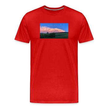 Image de nuage - T-shirt bio Premium Homme - rouge - Devant - Damien (186cm)