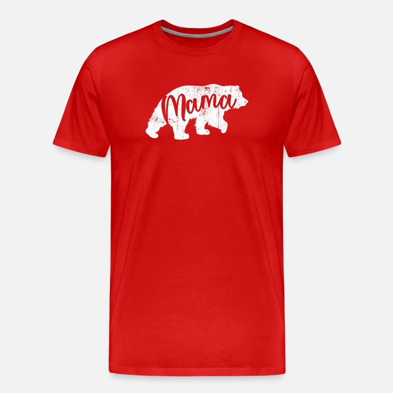 Mama Bear Script Logo - T-shirt bio Premium Homme - rouge