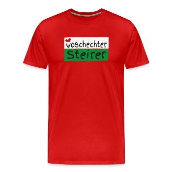 Woschechter Steirer, Steiermark, Mundart, Dialekt - Männer Premium Bio T-Shirt - Rot - Vorne - Damien (186cm)