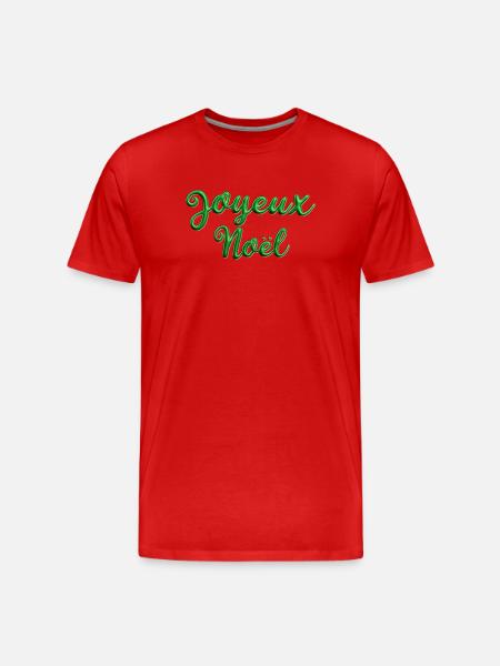 Joyeux Noël Vert Sapin - T-shirt bio Premium Homme - rouge