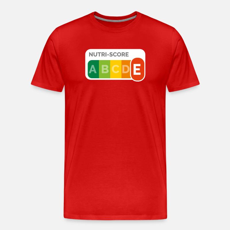 Nutri score E - T-shirt bio Premium Homme - rouge