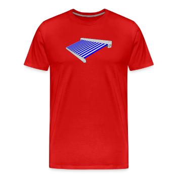 Sun protection blue white - Men's Premium Organic T-Shirt - red - Front - Damien (186cm)