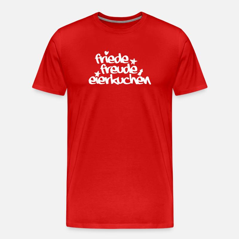 Friede, Freude, Eierkuchen - Männer Premium Bio T-Shirt - Rot