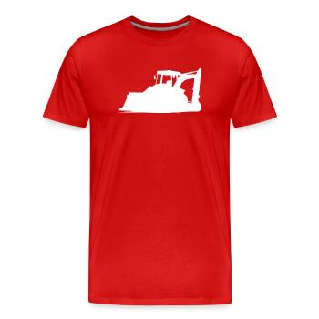 Excavator operator and construction equipment operator Silhouette – - Men's Premium Organic T-Shirt - red - Front - Damien (186cm)